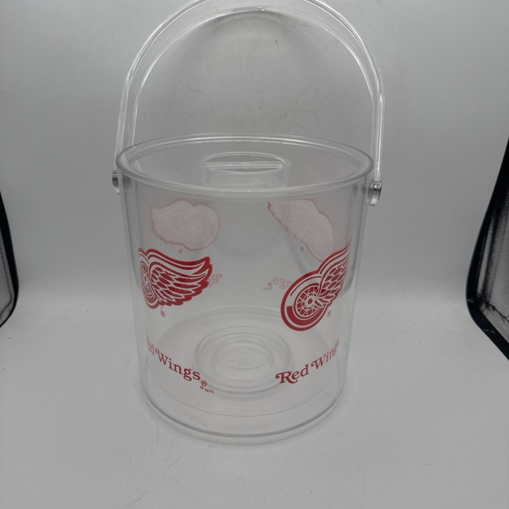 Detroit Red Wings Acrylic Plastic handled Ice Bucket NHL barware